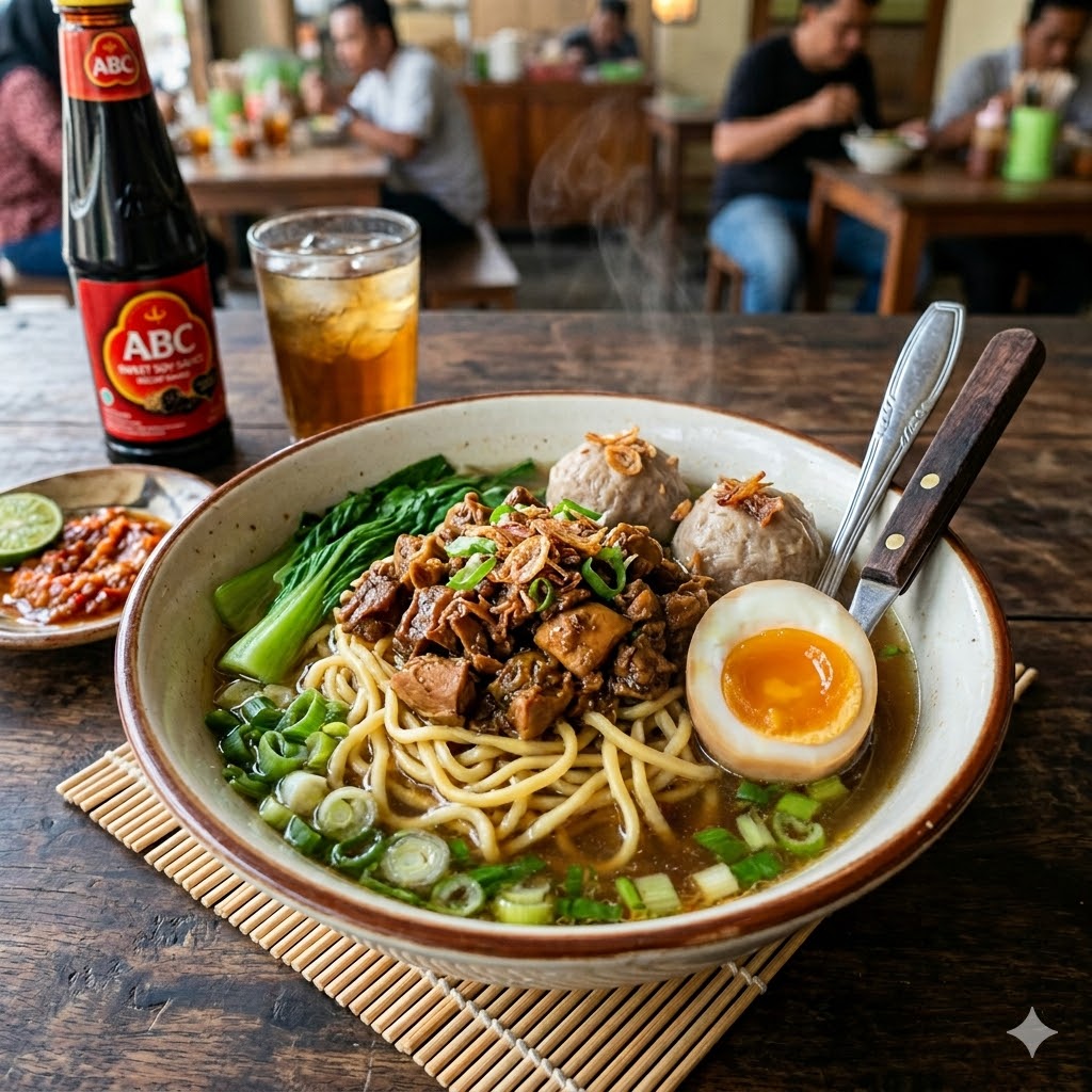 Mie ayam bakso telur
